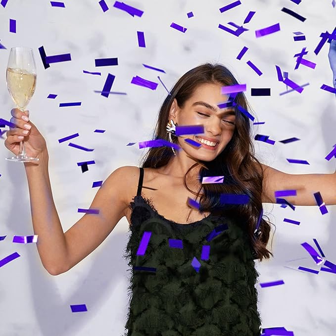 Violet Confetti Poppers, 15 Inch Purple Party Poppers, Air Powered Confetti Gun - Image 6