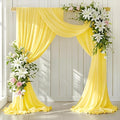 Wedding Arch Draping Fabric 2 Panels 30'' x 18FT Yellow Sheer Chiffon Arch by LINXTAR