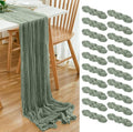 20 Pack Sage Green Cheesecloth Table Runner 17x108 Inch Boho Wrinkled Sheer by Dspoot