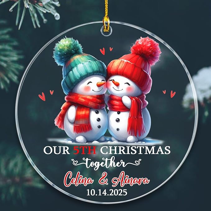 Personalized Our 5TH Christmas Together Ornament, Customized Date & Names Mr & by BixDori
