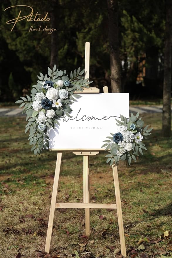 Faux Flower Swag Set of 2 for Wedding Welcome Signs Floral Swag Wedding - Image 3