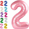 Big 40 Inch Pearlescent Pink 2 Number Balloon Birthday Decoration, Pearl Pink by Upgesy