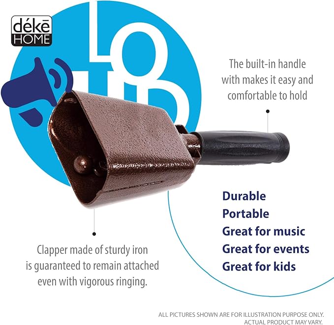 Deke Home - 2 Pack 7 Inch Steel Cowbells - Image 3