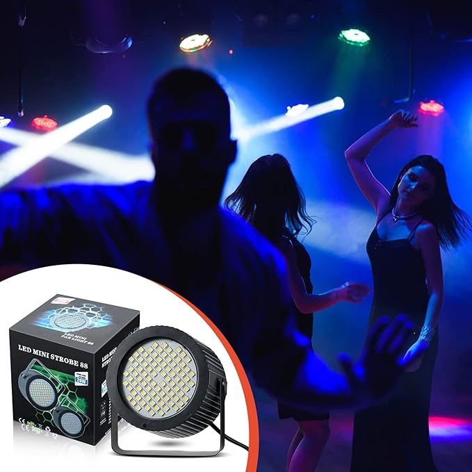 2 Pcs Bright White Strobe Light 88 LEDs Flash Party Lighting Speed and Sound - Image 7