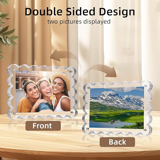 3 Pack Acrylic Picture Frame: 4x6inch Magnetic Picture Frames, Double Sided - Image 7