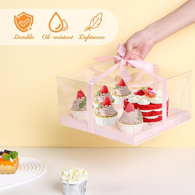 JCD 3 Packs Pink 1+5 Cupcake Containers - Image 3