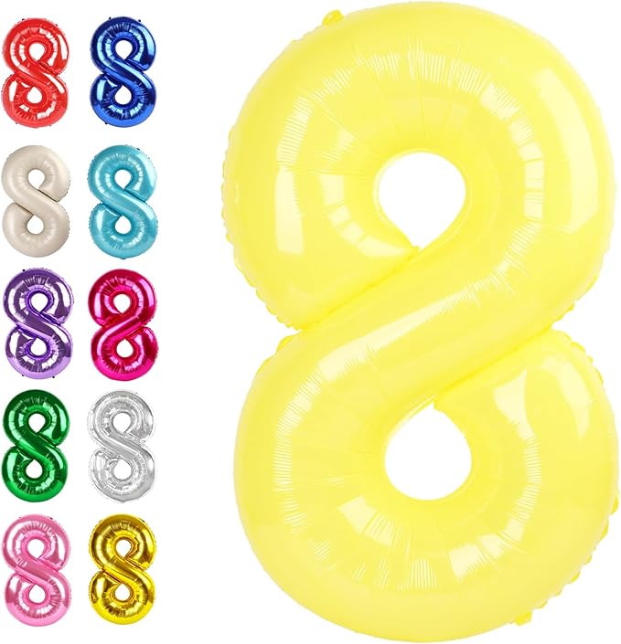 Number Balloon 8 Yellow Macaron by Upgesy