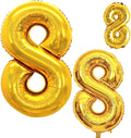 GOER Gold Foil Balloons Number 8, Huge Number Balloons by GOER