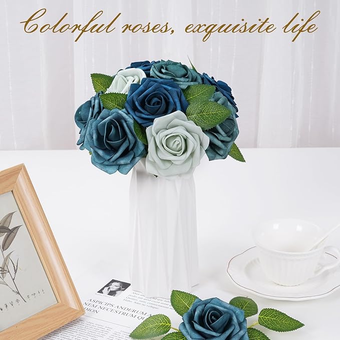 BLEUM CADE 36Pcs Artificial Flowers Fake Roses - Image 5
