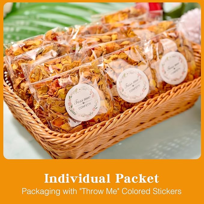 20 Pack Prefilled Confetti Packets, Biodegradable Flower Petals, Real Dried - Image 4
