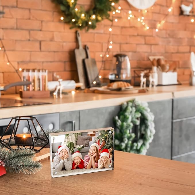 TWING 5 Pack 4 x 6 Acrylic Frame, Horizontal Magnet Double Sided 4x6 Picture - Image 7