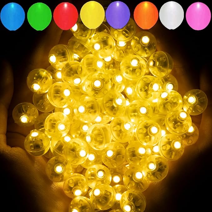 Aogist 200pcs Yellow Balloon Light, Long Standby Time Waterproof Mini Ball Light by Aogist