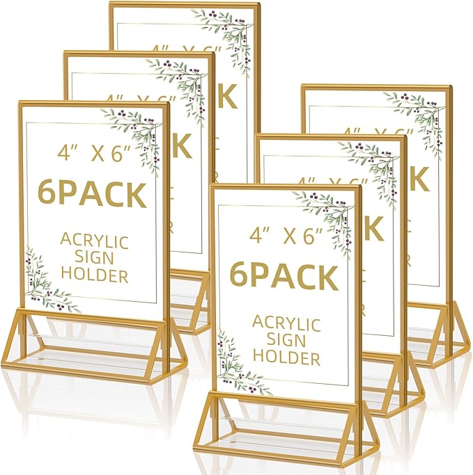 Acrylic Sign Holder 4 x 6 Clear Table Flyer Holder，Plastic Display Stand by PPH-SisyPurchaseNow