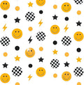 One Happy Dude 1st Birthday Decorations Black Yellow Smile Face Lightning Star by pinkblume