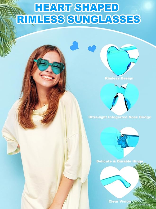 12 Pairs Heart Shaped Sunglasses - Image 4