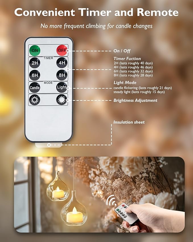 Amagic 12 Pack Remote Candles, Tea Lights - Image 9
