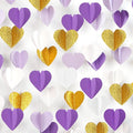Purple-Gold Party-Decorations 3D Heart Garland - 39Ft White Purple Lavender by OURUOLA