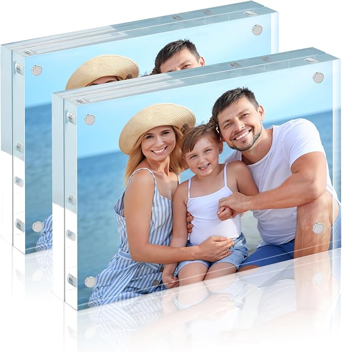 HOUSE DAY Acrylic Picture Frames 4x6, 2 Pack Magnetic 4 x 6 Picture Frame by HOUSEDAY