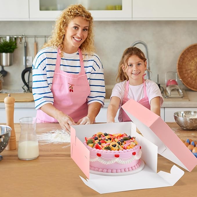 12Pcs Cake Boxes, Large Disposable Cake Carrier Container - Image 2