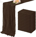 10FT 12 Pack Brown Cheesecloth Table Runner 20 x 120 Inch Long Boho Fabric by FoliafeelHome