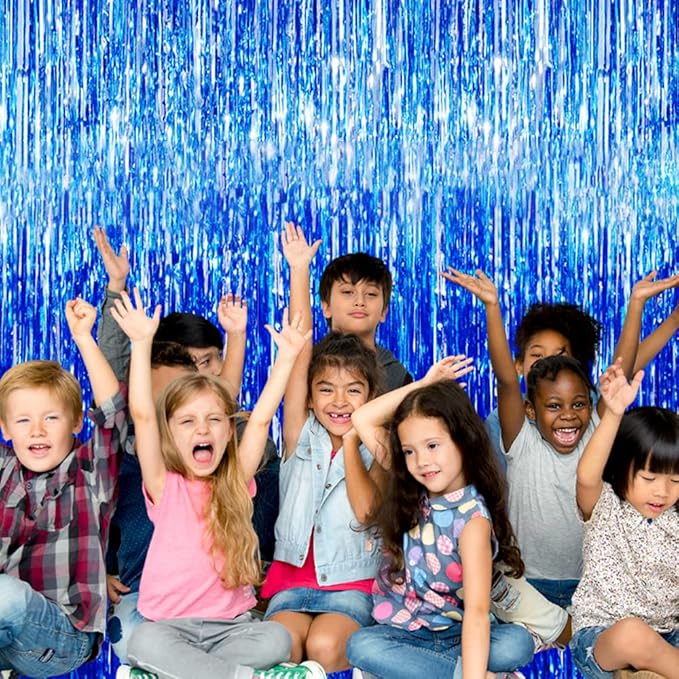 GOER 6.4 ft x 9.8 ft Metallic Tinsel Foil Fringe Curtains, Graduation - Image 4