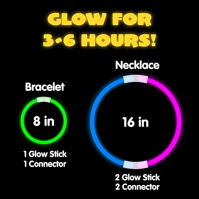 JOYIN 144 Pcs 8" Glowsticks, Halloween Supplies Pack, Bracelets Necklaces - Image 3