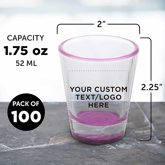 Custom Shot Glasses 1.75 oz. Set of 100, Personalized Bulk Pack - Image 5