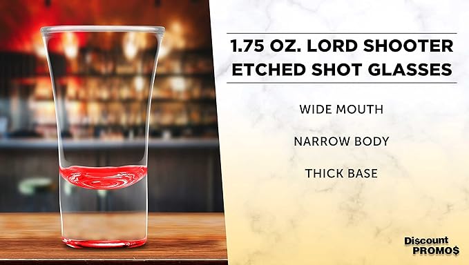 DISCOUNT PROMOS 2 oz. Lord Shooter Etched Shot Glasses, 10 pack, 21st Birthday - Image 3