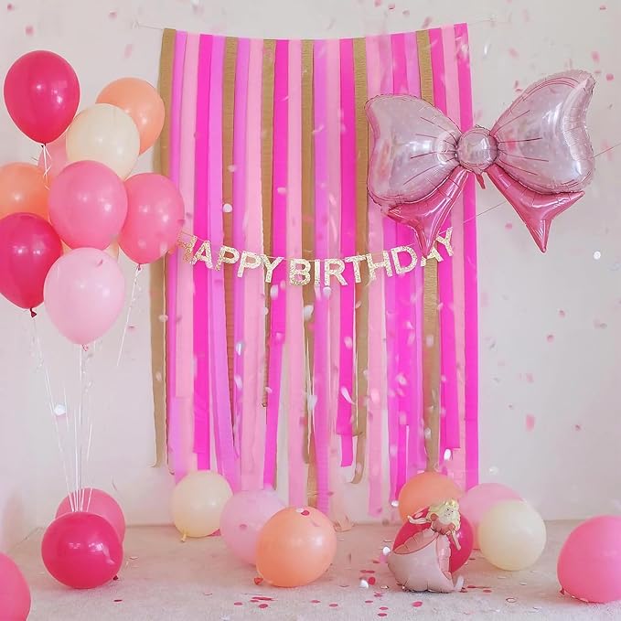 Crepe Paper Streamers 8 Rolls 656ft, Pack of Red, Hot Pink, Peach and White - Image 3
