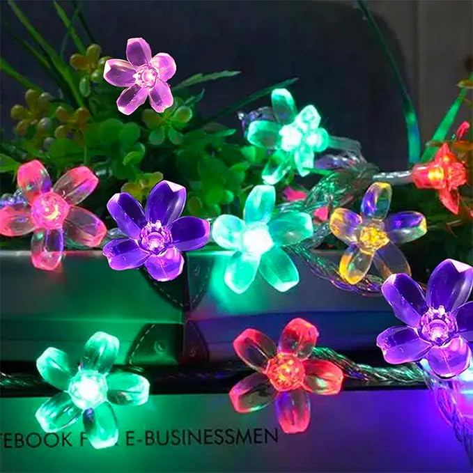 Battery Operated and USB Plug in Fairy Flower String Lights, 10ft 30 LED Cherry - Image 5