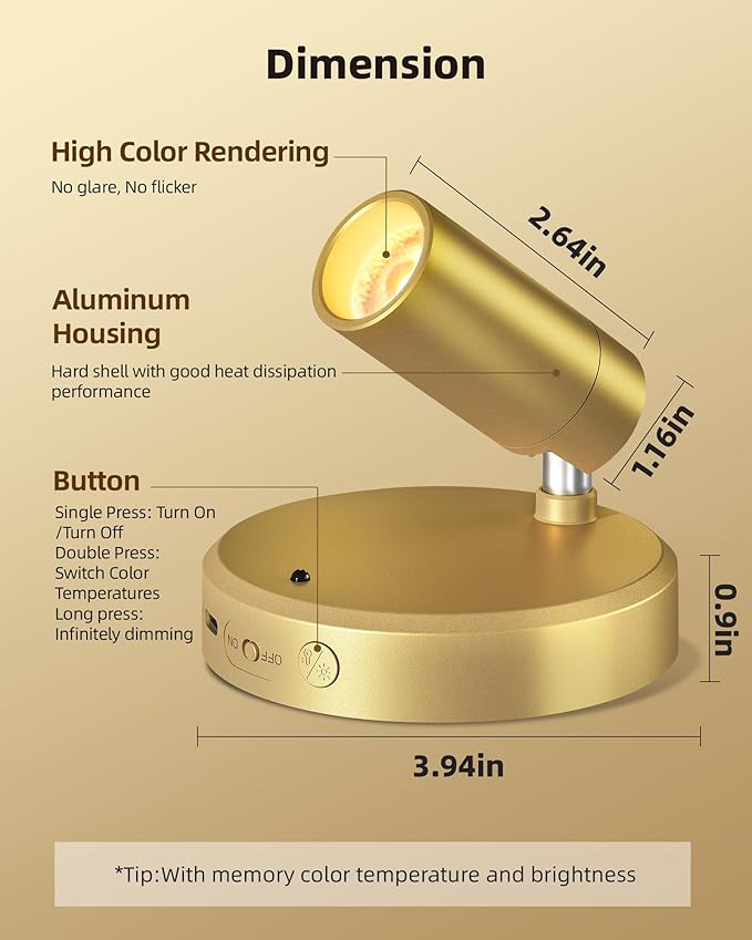 EZVALO LED Spotlight Indoor, 5500mAh Rechargeable Battery Uplighting Indoor - Image 9