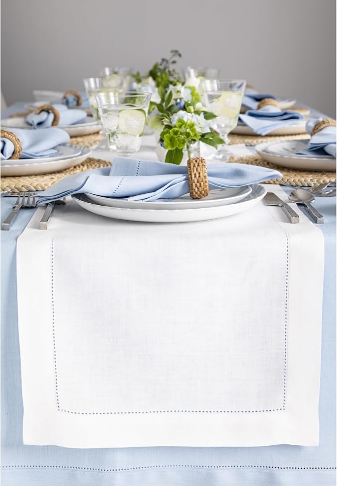 Solino Home Linen White Table Runner 108 Inches Long by SolinoHome