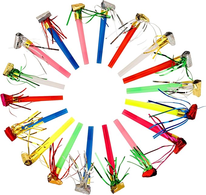Party Blowers, Party Blowouts, Party Noise Makers Horns, Fringed Birthday by Unknown