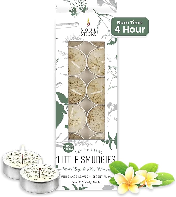 SOUL STICKS 12 Pack Little Smudgies Tealight Candles Smudge Candle - Image 3