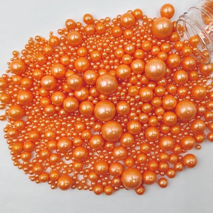 Edible Pearl Sugar Sprinkles Orange Candy Mixing Size Baking Edible Cake - Image 2