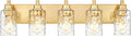 5-Light Bathroom Light Fixtures, 30 Inch Brushed Gold Vanity Lights by Metwet