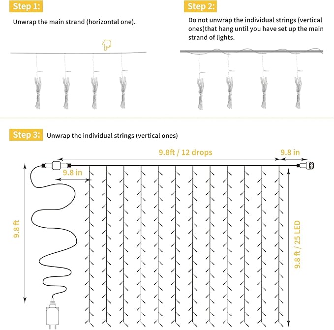 Brightown 300 LED Curtain Lights - Image 5