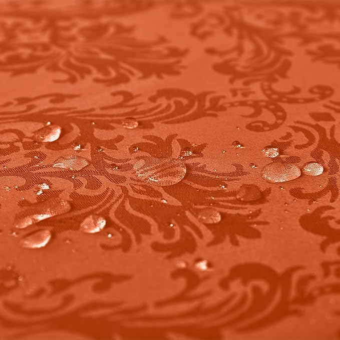 SASTYBALE Rust Jacquard Square Napkin, Damask Wrinkle Free Soft Polyester - Image 5