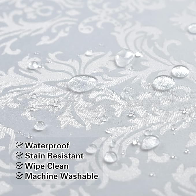 SASTYBALE White Cloth Napkins 20 x 20 Inch Set of 4, Washable Jacquard Damask - Image 5