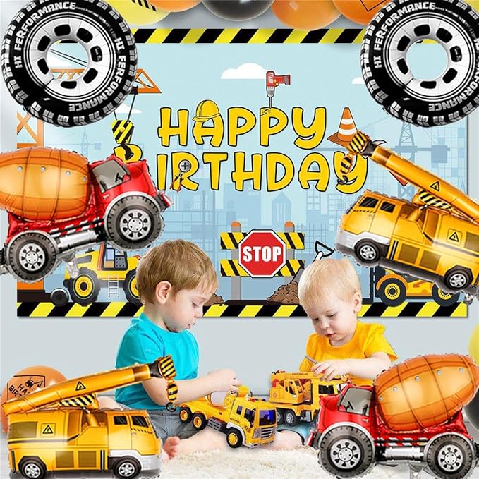 3rd Birthday Decorations for Boys Construction Balloons 40inch Number 3 - Image 7