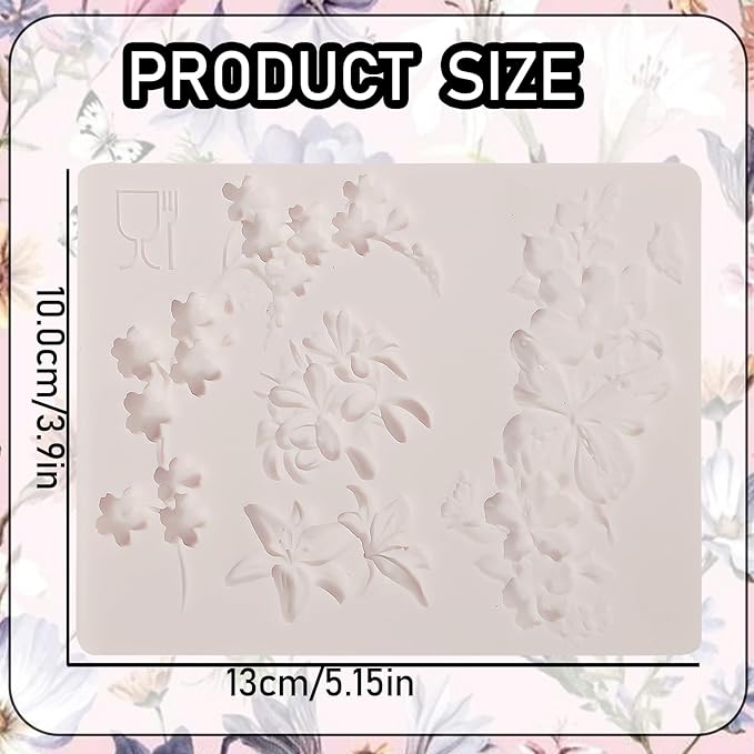 1 Pcs 3D Embossed Flower Fondant Mold, Exquisite Butterfly Lily Chocolate - Image 6