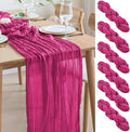 Asee'm 6pcs Cheesecloth Table Runner 120 Inches Long Fuchsia Boho Gauze Cheese by Aseem
