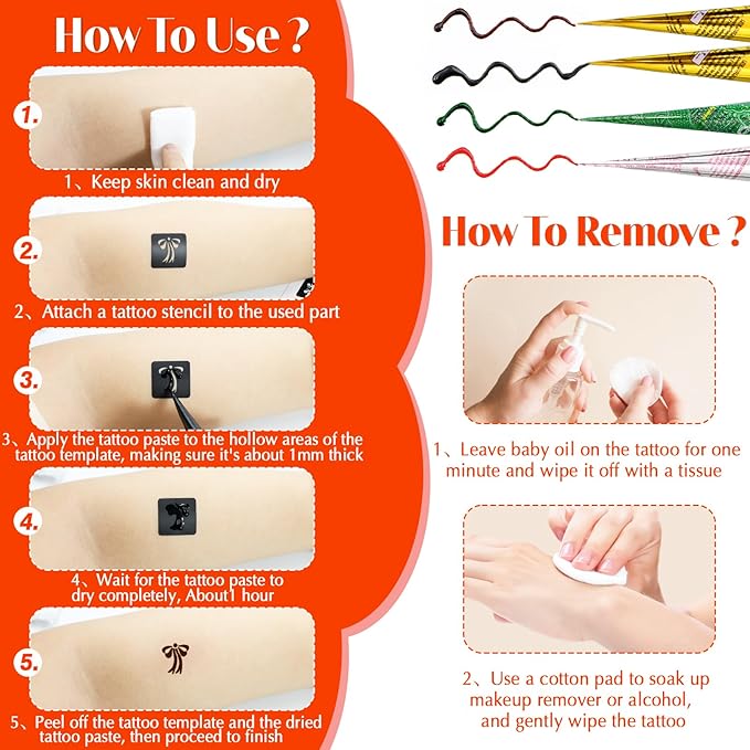 Temporary Tattoos Stencils Kit, Temporary Tattoos Kit - Image 6