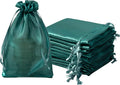 QIANF 20 Pcs Dark Green Small Organza Bags 6X9 inch by QIANF