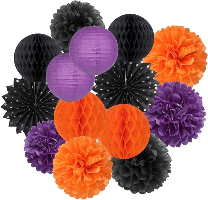 Black Orange Purple Halloween Party-Decorations by LastingSurprise