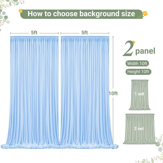 Baby Blue Tulle Backdrop Curtain - Image 7