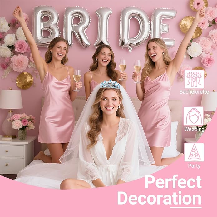 3Pcs Bride to Be Crown with Sash and Veil - Image 4