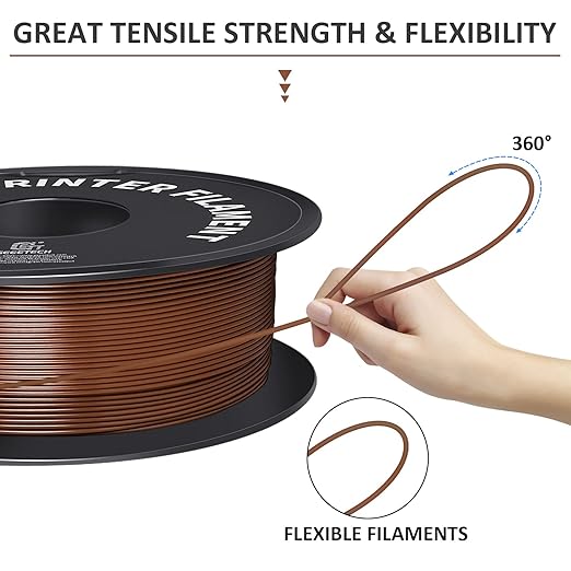 Geeetech PLA Filament 1.75mm Brown, Neatly Wound 3D Printer Filament 1kg Spool - Image 2