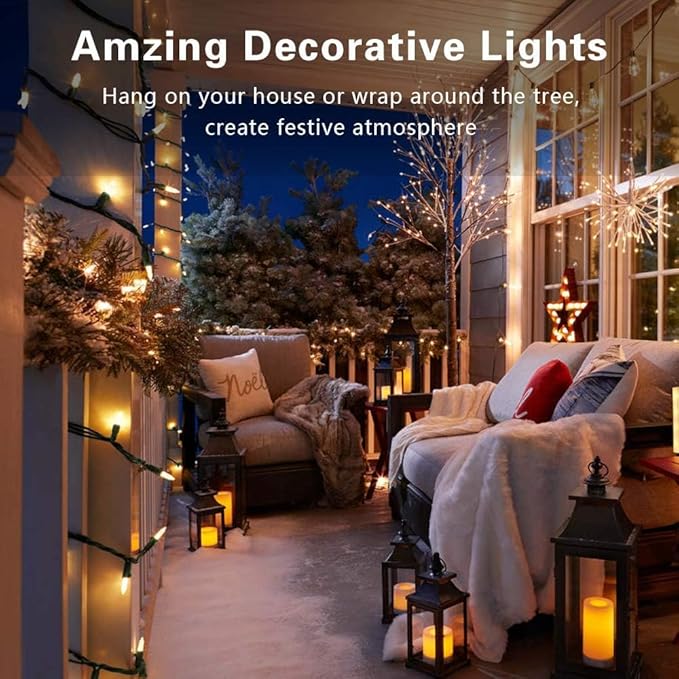 PhilzOps Clear Christmas Lights, 69.6ft 300Ct Warm White Incandescent Christmas - Image 2