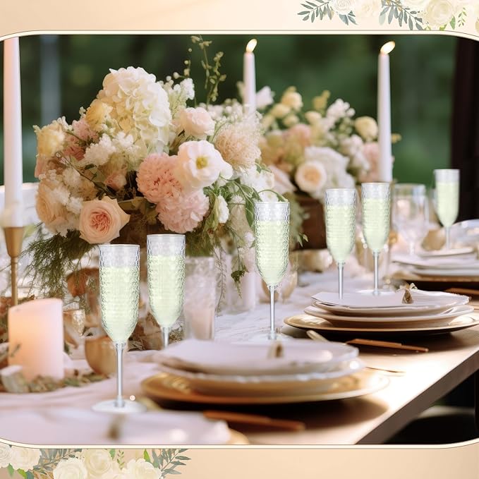 Remerry 24 Pack Detachable Plastic Champagne Flutes 5.5 oz Champagne Glasses - Image 5
